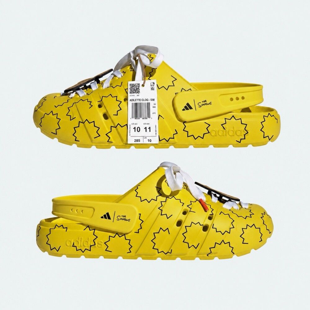 adidas The Simpsons Adilette Clog HQ2580 Women’s Size yellow New